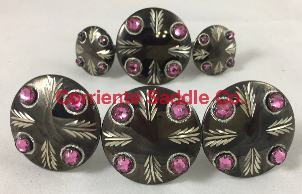 CBCONCH 128A Pink Stone Conchos